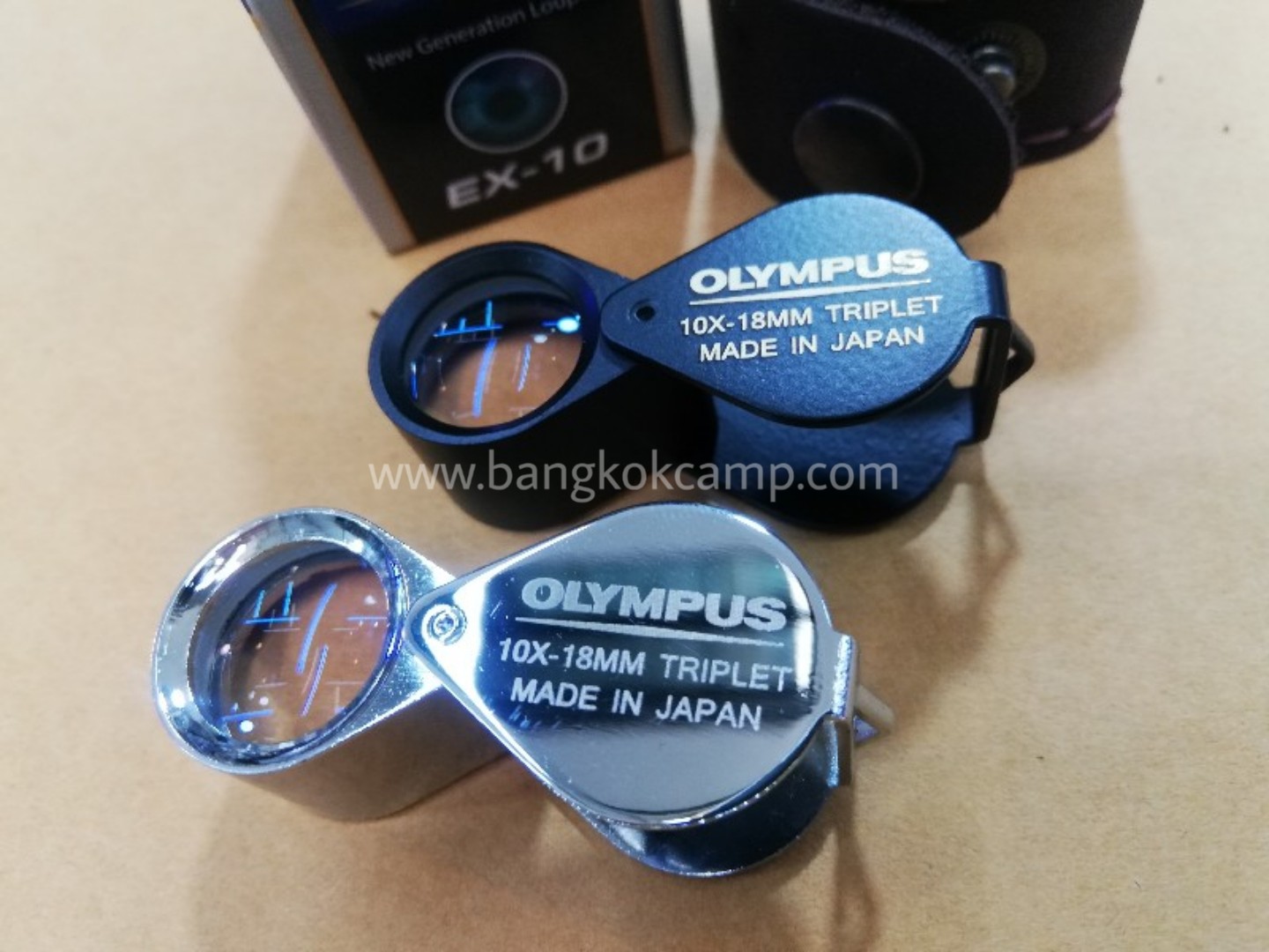 OPYMPUS กล้องส่องพระและจิวเวลรี่ 10x-18MM. TRIPLET (Silver) สีเงิน