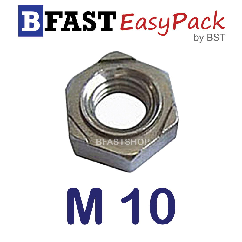 หัวน็อตอ๊าคหกเหลี่ยม M10 x P1.25 (5 ตัว/ถุง)