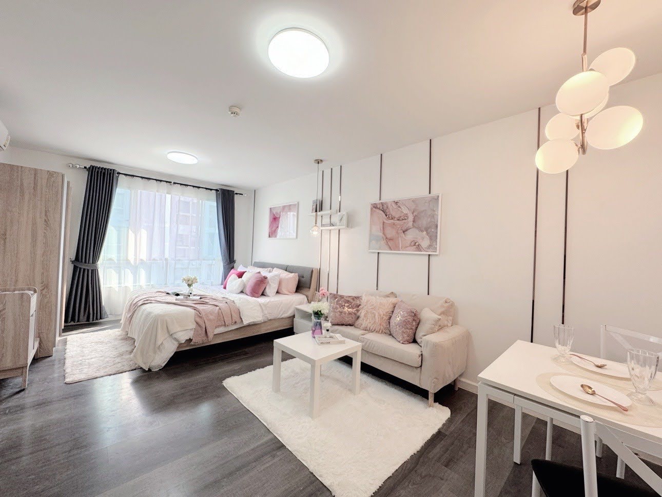 ให้เช่า Dcondo Abac Bangna ห้องสตูดิโอ 1 ห้องน้ำ ขนาด 30 ตรม แต่งสวยตรงปก พร้อมเข้าอยู่ สัญญา 1 ปีขึ้นไป