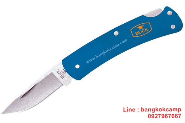 มีดพับ Buck 524 Alumni Folding Knife 1.875" Plain Blade, Blue Aluminum Handles - 11772
