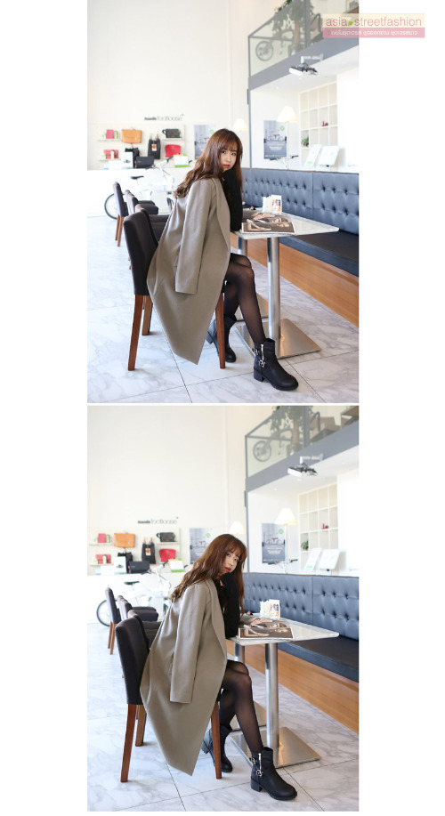 L OverCoat เสื้อโค้ทกันหนาวตัวยาว สีเทา งานดี ผ้าวูลเนื้อดีเรียบไม่เป็นขุย บุซับในกันลมอย่างดี พร้อมส่ง สีเทา L