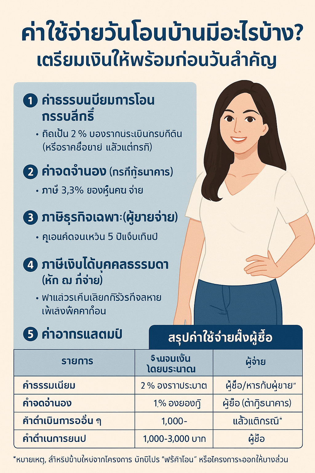 ค่าใช้จ่ายวันโอนบ้านมีอะไรบ้าง? เตรียมเงินให้พร้อมก่อนวันสำคัญ