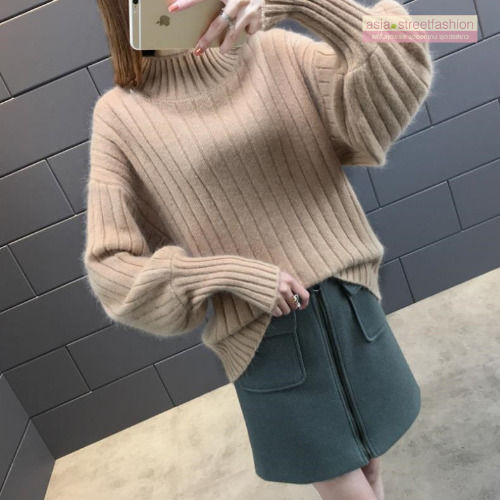 Sweater เสื้อสเวทเตอร์ไหมพรม แขนยาว เนื้อนุ่มมาก ใส่สบายยืดได้เยอะ พร้อมส่ง