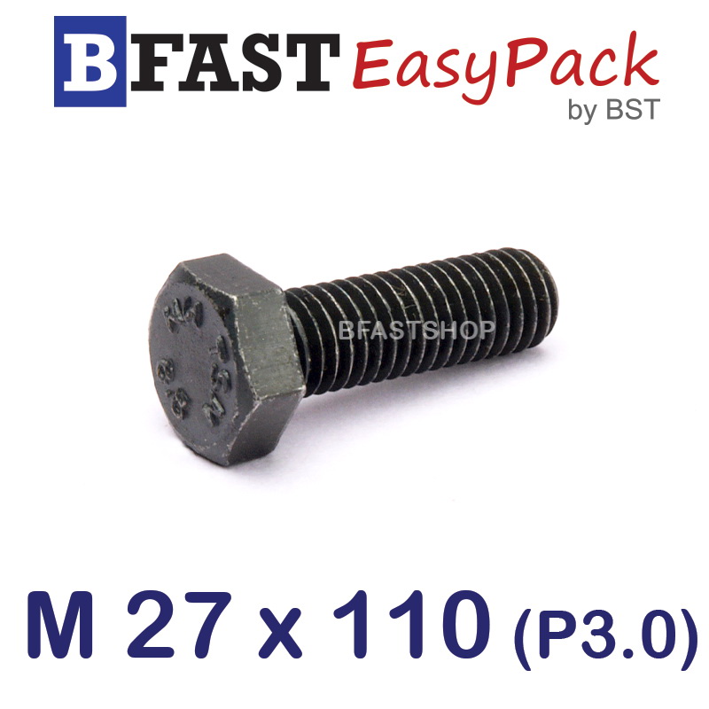 สกรูมิลดำ M27 x 110 *เกลียวครึ่ง*