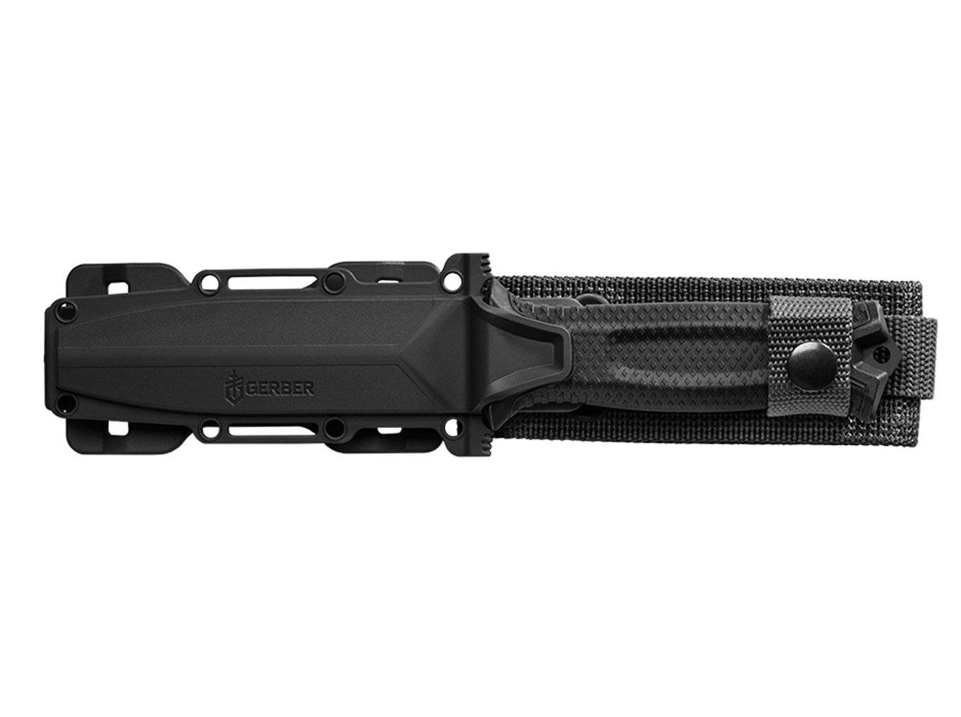 มีดใบตาย Gerber StrongArm Fixed 4.8" Black Combo Blade, Black Glass Filled Nylon Handles - 30-001060N ของแท้