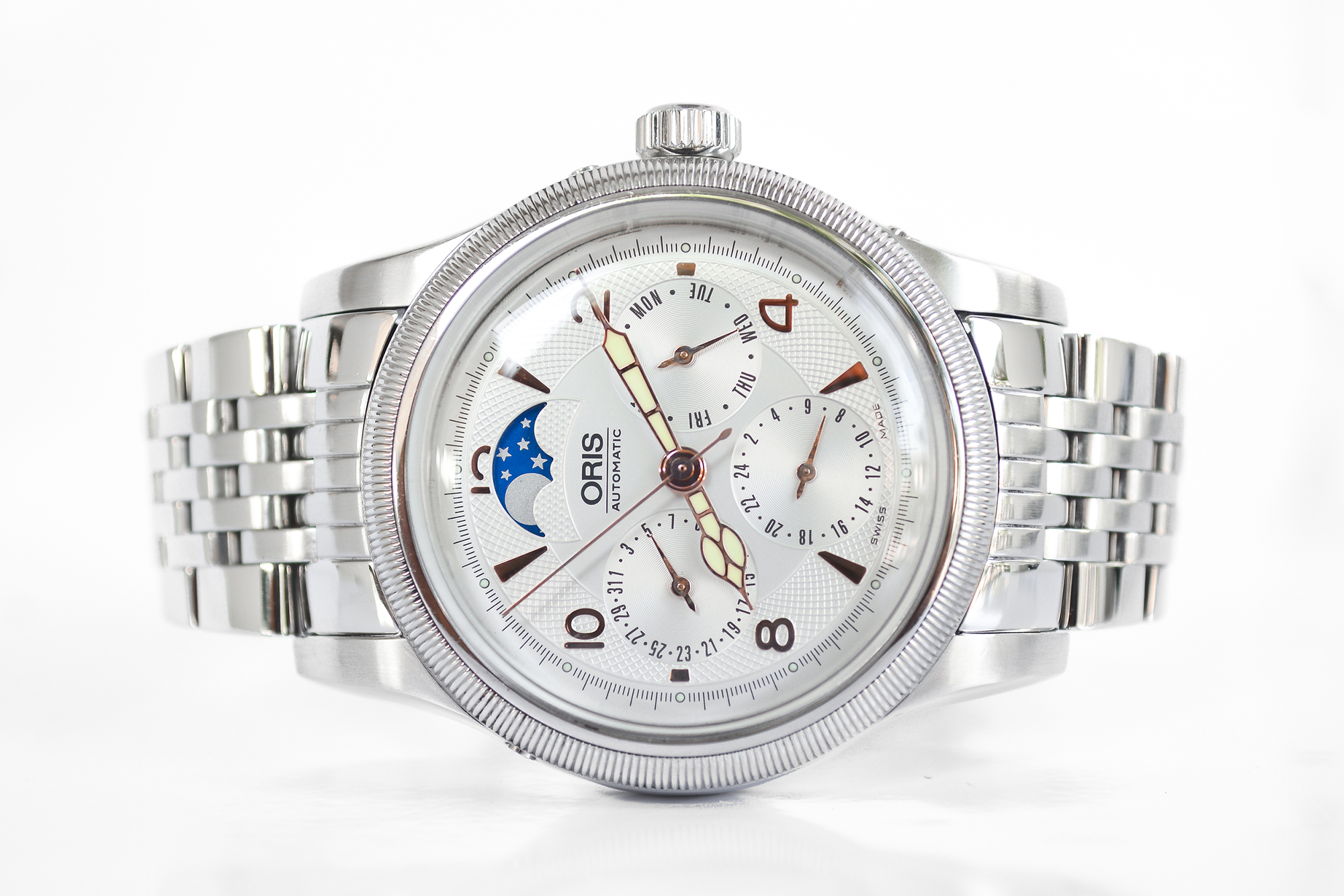 Oris Big Crown Complication Moonphase เรือนเหล็ก โรเตอร์แดง (Sold)
