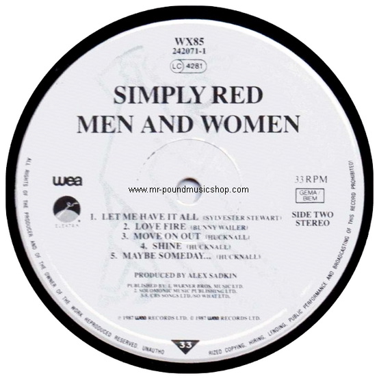 Simply Red - Men And Women