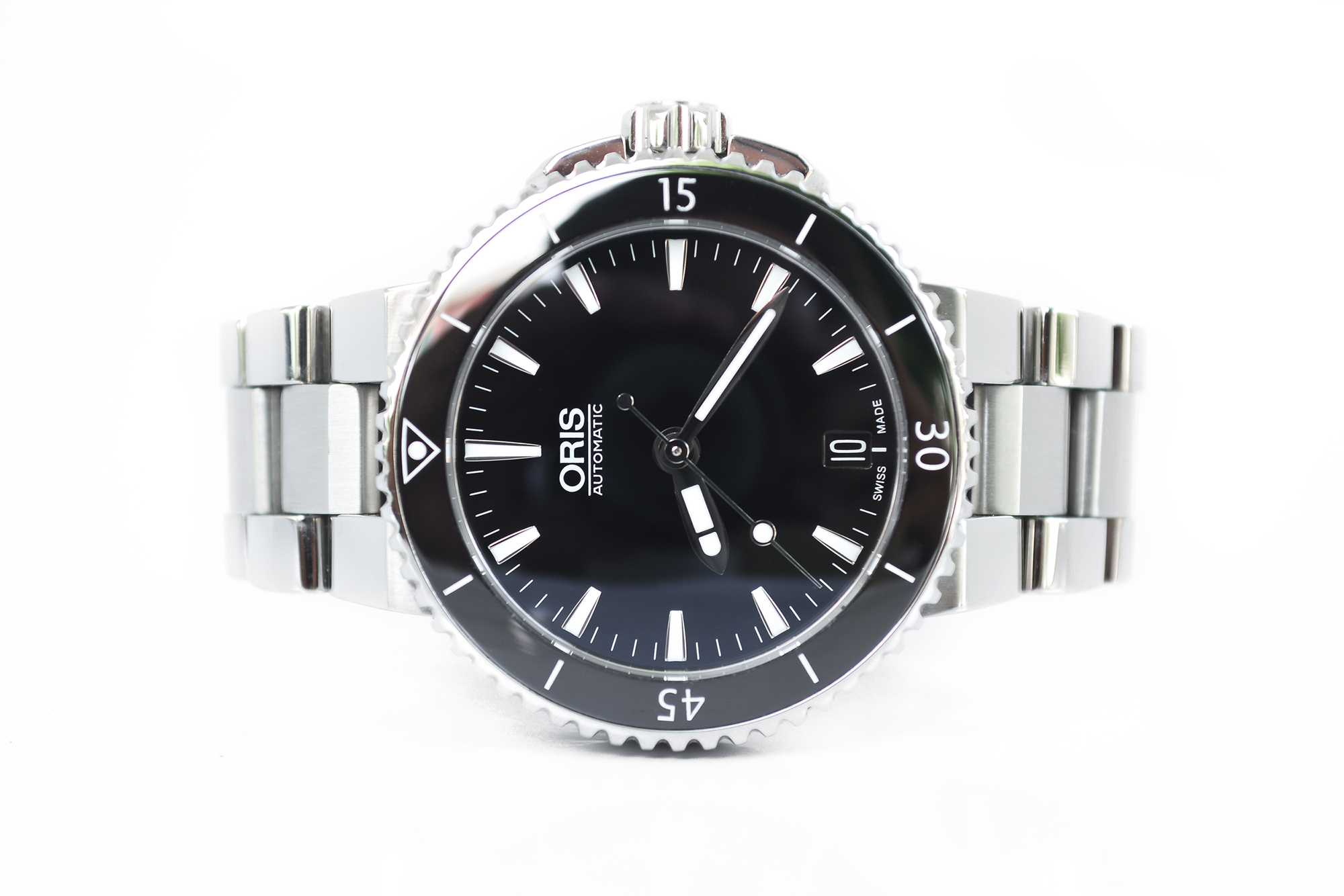Oris Aquis Date Ceramic Automatic Boy Size หน้าดำ