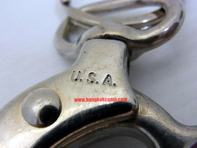 พวงกุญแจ ตะขอเกี่ยว - โลหะ สีเงิน Made in USA ใหม่เก่าเก็บ (ทำหูเกี่ยวสายสะพายกระเป๋าได้)