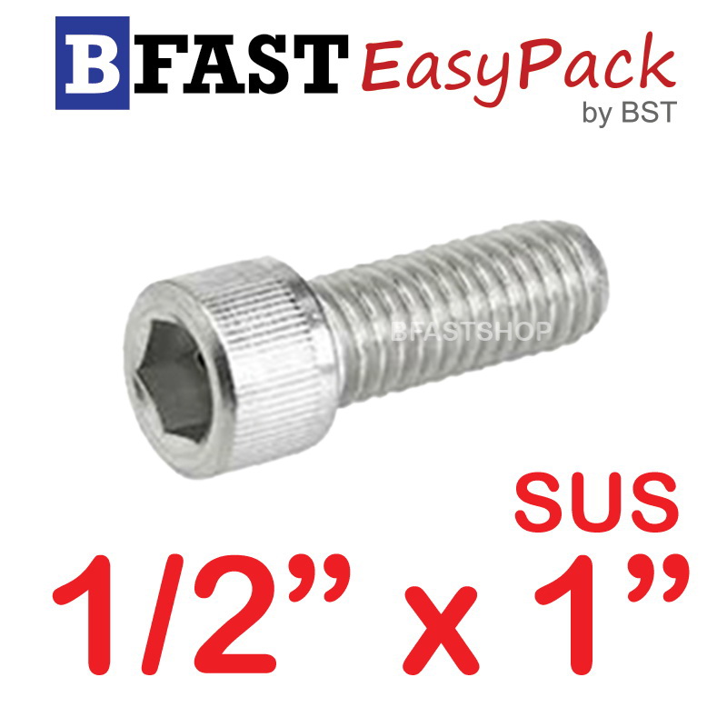 สกรูหัวจมสแตนเลส SUS 1/2" x 1" (1 ตัว/ถุง)