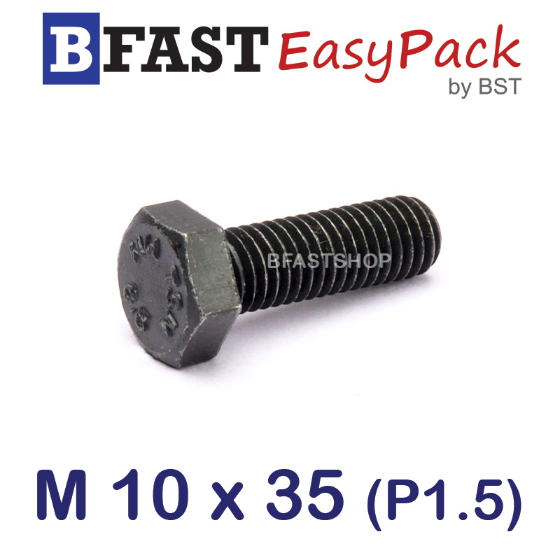สกรูมิลดำ M 10 x 35 (6 ตัว/ถุง) *เกลียวตลอด*