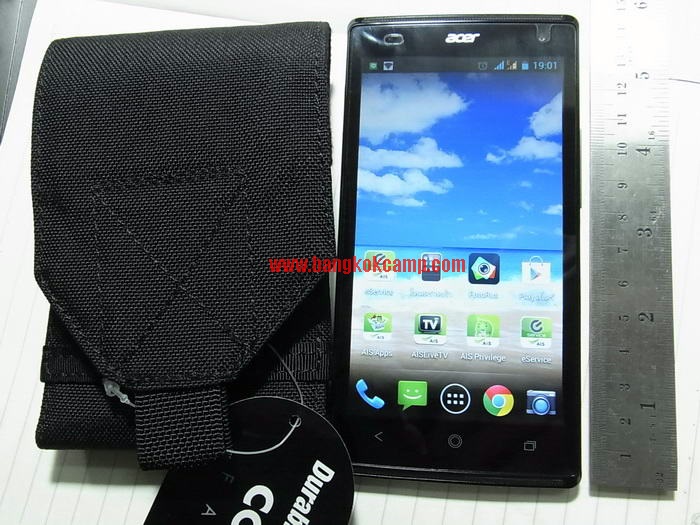 ซองใส่โทรศัพท์ร้อยเข็มขัด ผ้าคอดูร่า Cordura (ใส่มือถือ, iPhone ฯลฯ) ขนา ด 9x14ซม (สีดำ)