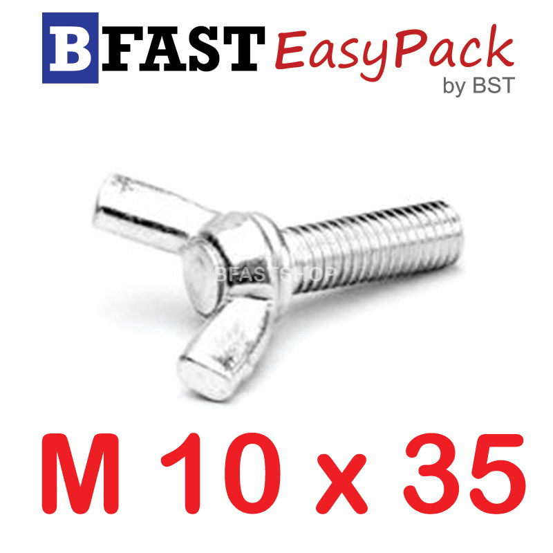 สกรูหางปลาหูกระต่ายสแตนเลส M10 x 35 ( 1ตัว/ถุง)