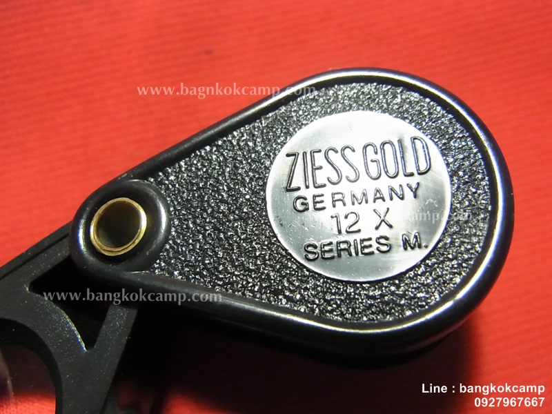 กล้องส่องพระ / จิวเวอรี่ ZIESS GOLD 12x Series M รุ่นเก่า แกนทองเหลือง ใหม่เก่าเก็บ (ดำ-ดำ)