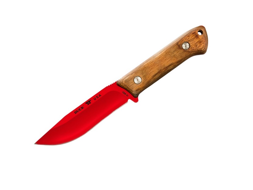 มีดใบตาย Buck 104 Compadre Camp Knife Fixed 4.5" Blade, Heritage Walnut Dymondwood Handles - 7953