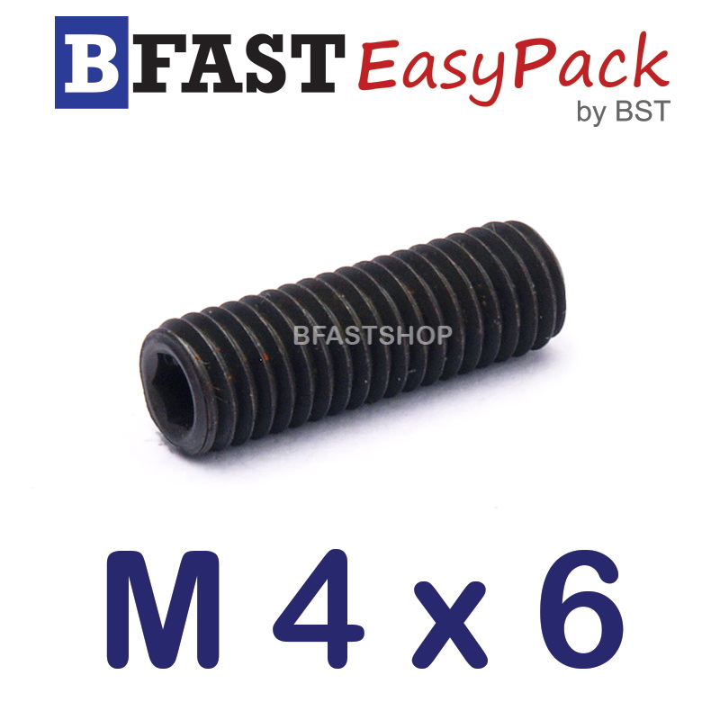 สกรูตัวหนอนดำ M 4 x 6 (25 ตัว/ถุง)