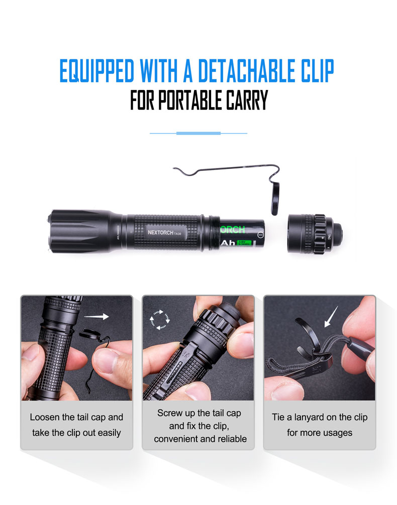 ไฟฉาย Nextorch TA30 2019 1300 Lumens One Step Tactical Flashlight