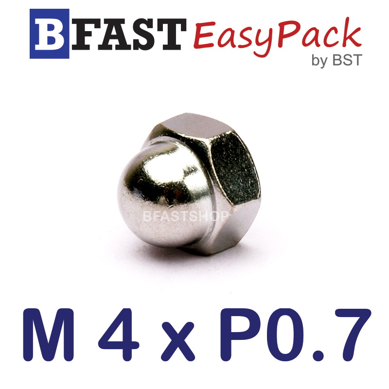 หัวน็อตหมวก M4 x P0.7 (15 ตัว/ถุง)