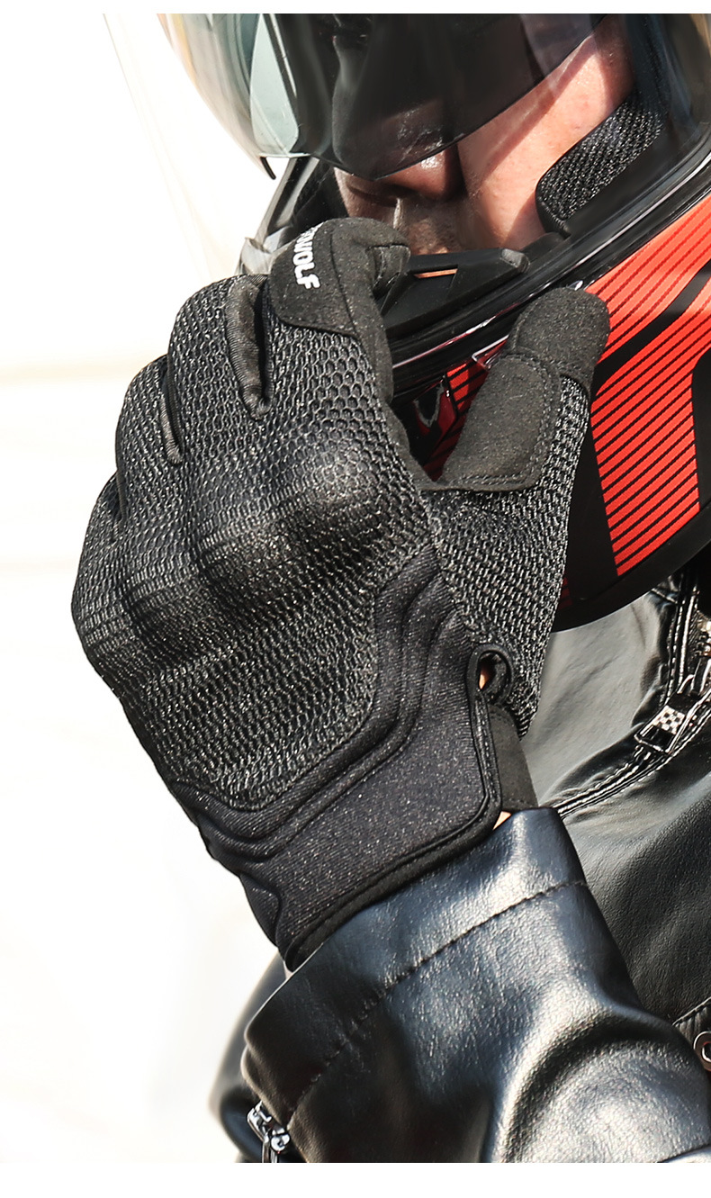 MOTOWOLF MDL0312 - ถุงมือผ้าขับมอเตอร์ไซค์ ใส่สบาย มีการ์ดอ่อน น้ำหนักเบา