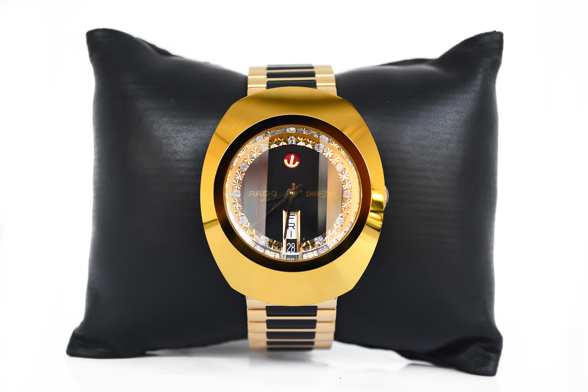 Rado Diastar Automatic 11 พลอย เรือนทอง หน้าดำ (Sold)