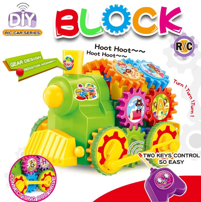 Gear Block Car Electric RC Kid 41 pcs รถ DIY ประกอบเอง วิ่งได้มีเพลง พร้อมรีโมทบังคับ
