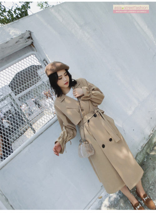 เสื้อโค้ท เน้นใส่คลุมสไตล์เกาหลี เหมาะกับอากาศไม่หนาวมาก 15 ขึ้นไป กำลังสวยจ้า งานตามแบบ