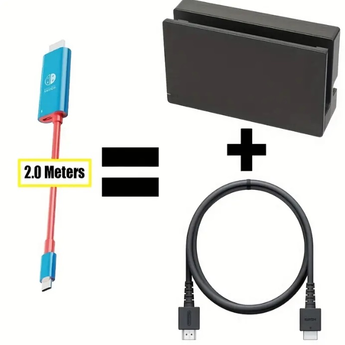 สาย HDMI ใช้แทน DOCK พกพาสะดวก สำหรับเครื่องเกม Nintendo Switch V1 V2 OLED รองรับ 4K 100W PD