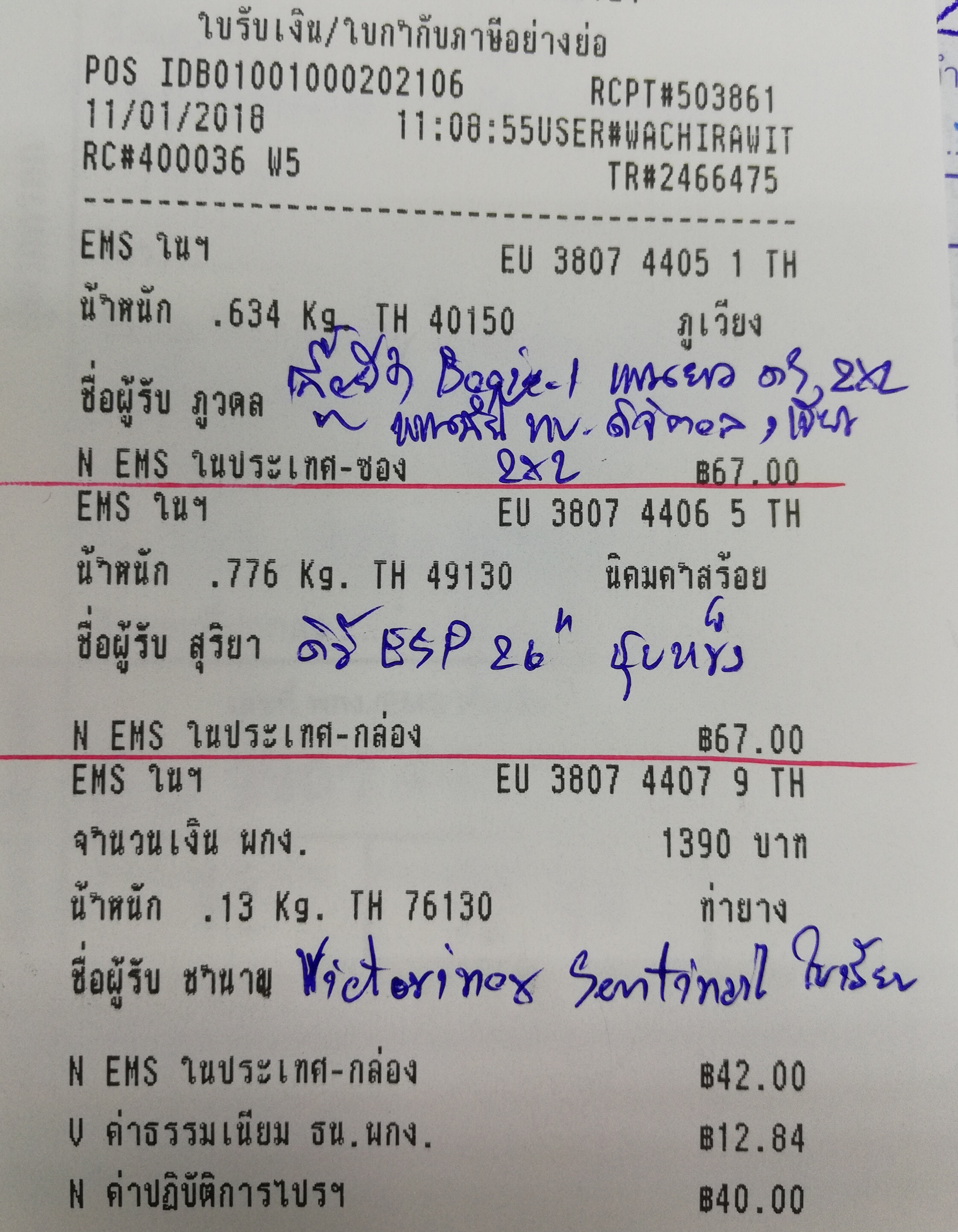 ใบเสร็จฯ มกราคม 2561