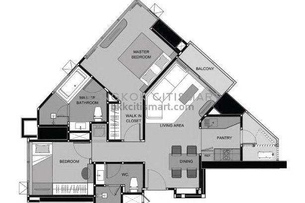 ให้เช่าคอนโด Rhythm Sukhumvit 44/1 (ริทึ่ม สุขุมวิท 44/1) แบบ 2 นอน 2 น้ำ ห้อง 472 พื้นที่ 68.50 ตรม