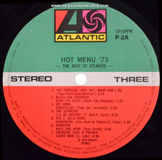 Various Artists - Hot Menu '73 - The Best of Warner / Reprise / Atlantic -