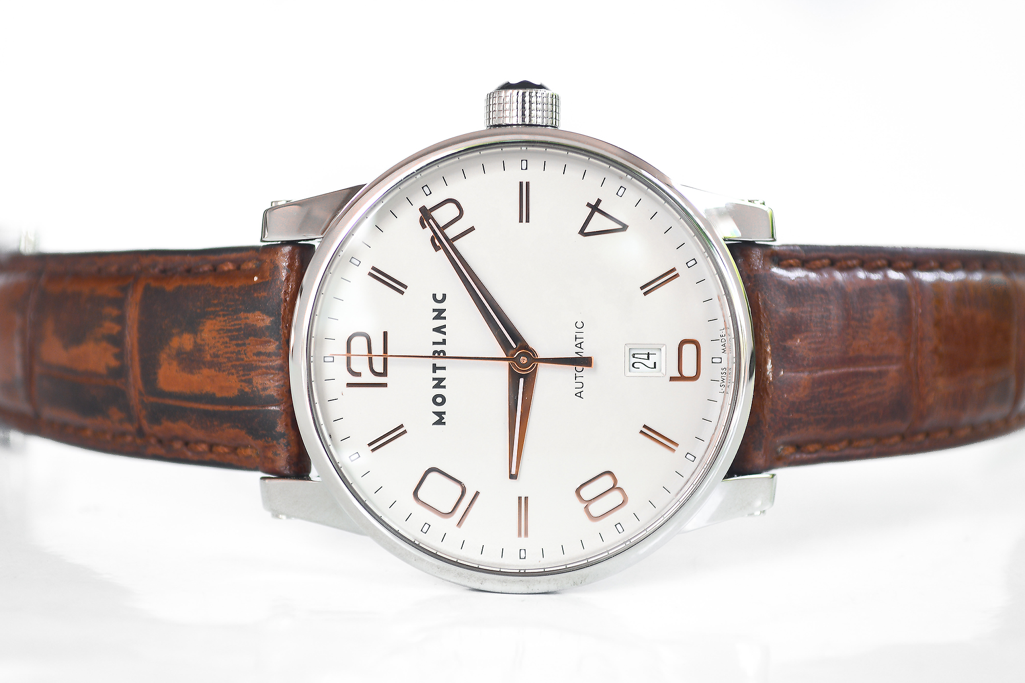 Montblanc Timewalker Auto หน้าขาว สายหนัง (Sold)