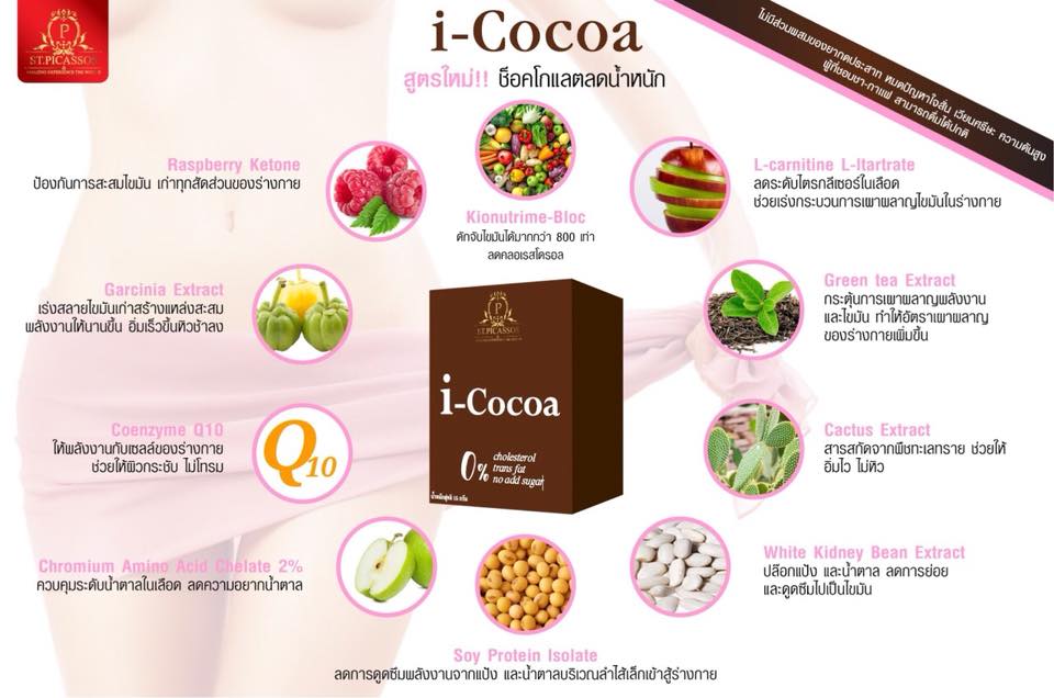 i-cocoa โกโก้ เสริมสร้างหัวใจให้แข็งแรง 10 ซอง 15กรัม/ซอง