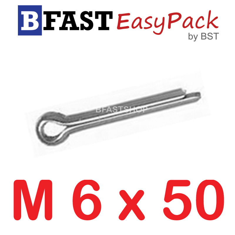 ปิ๊นสแตนเลส SUS M6 x 50 (3 ตัว/ถุง)