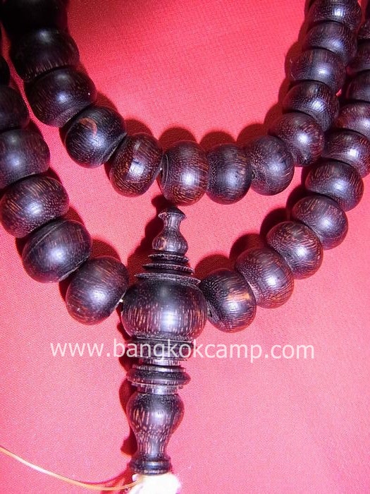 ไม้มงคลหายาก... ประคำ(ไม้แก่นมะขาม) ลายสวย ความยาว18นิ้ว พร้อมหัวขุน...ไม้แก่นมะขามแท้ทุกเม็ด (CN003s)