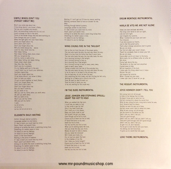 Various Artists - The Breakfast Club (Original Motion Picture Soundtrack)