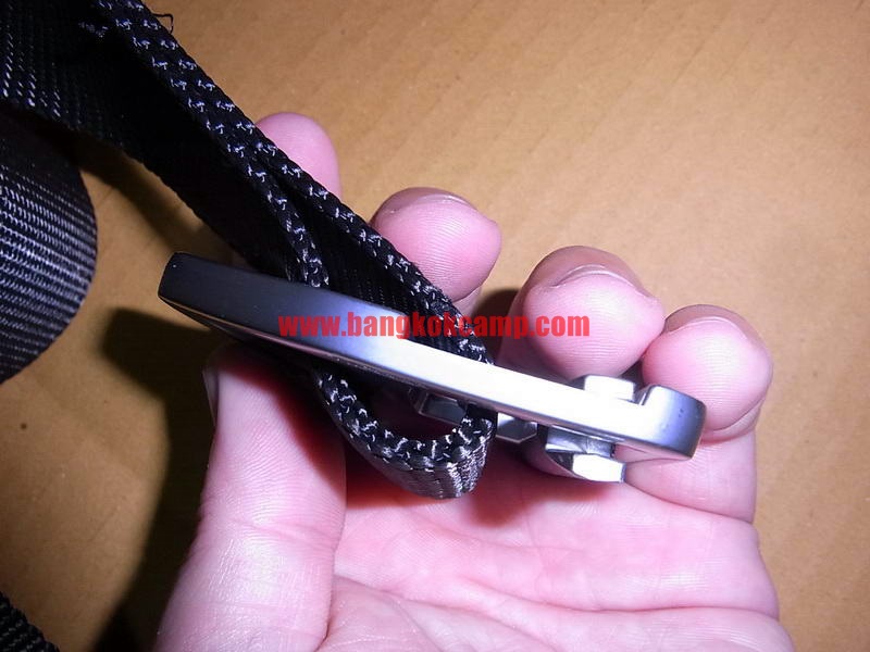 เข็มขัด หัวโลหะขาว สีดำ