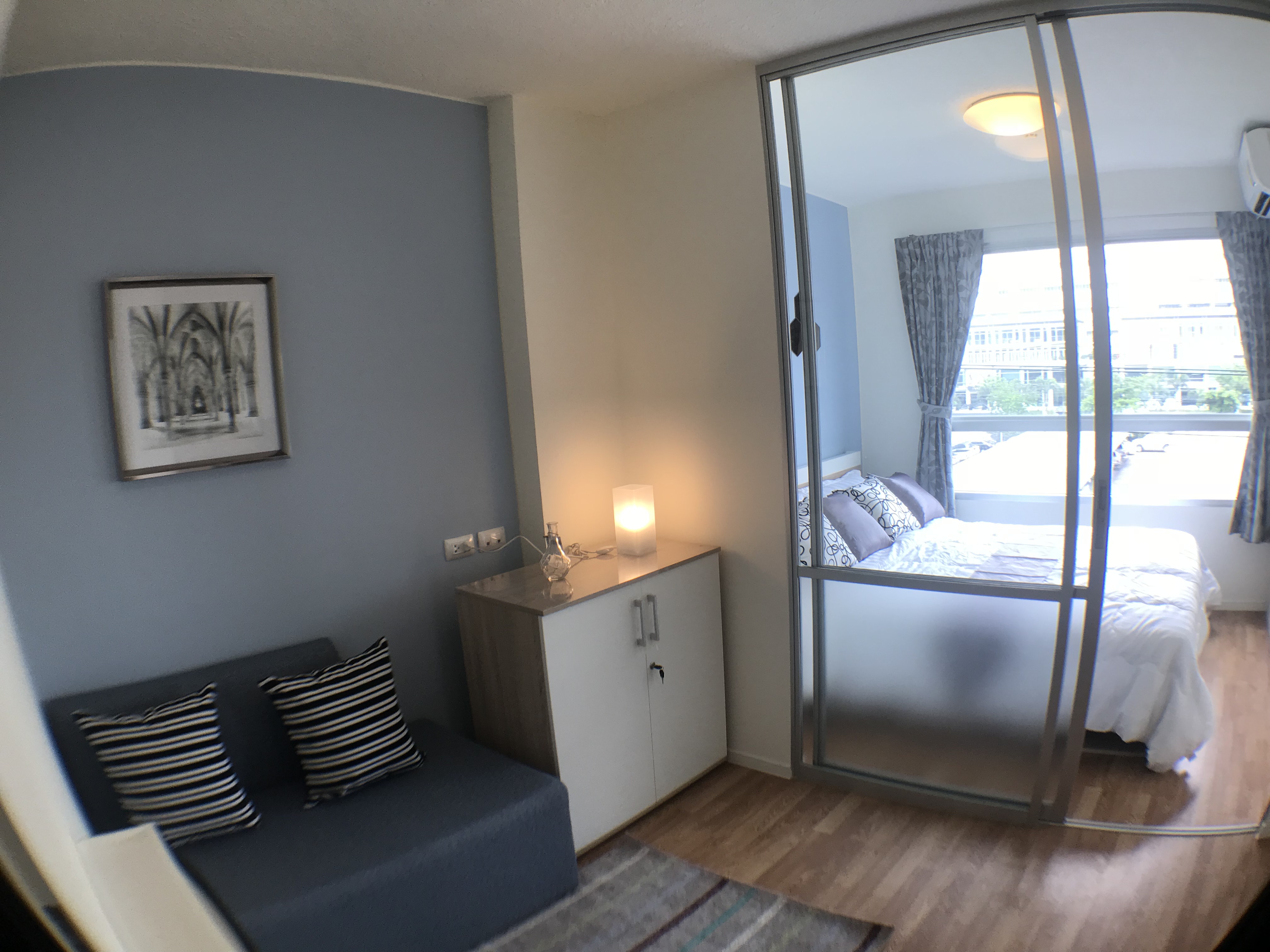 ให้เช่าคอนโด Lumpini Ville On Nut – Lat Krabang 2 (ลุมพินี วิลล์ อ่อนนุช ลาดกระบัง 2 ) 1 ห้องนอน 1 ห้องน้ำ ขนาด 23 ตารางเมตร