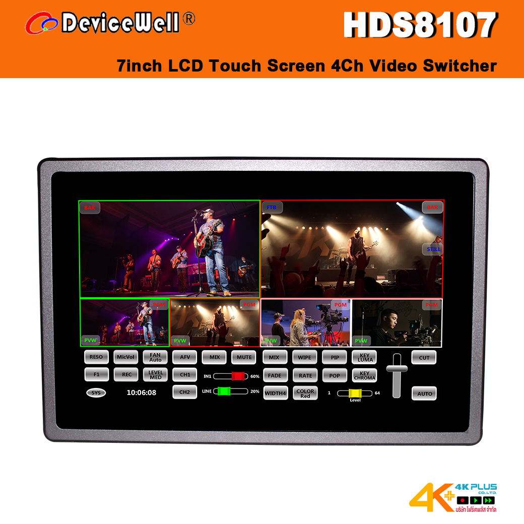DeviceWell HDS8107 7inch Touch Screen Video Switcher