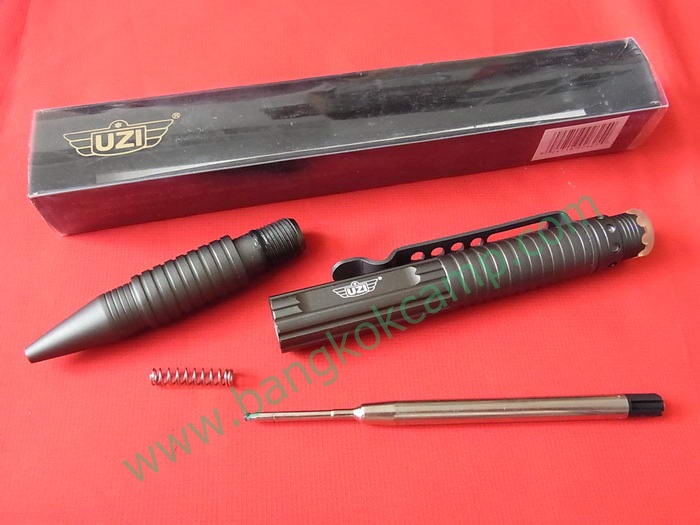 ปากกา UZI ท้ายด้ามหัวcrown สีดำ UZI Tactical Defender Pen #1 - Black