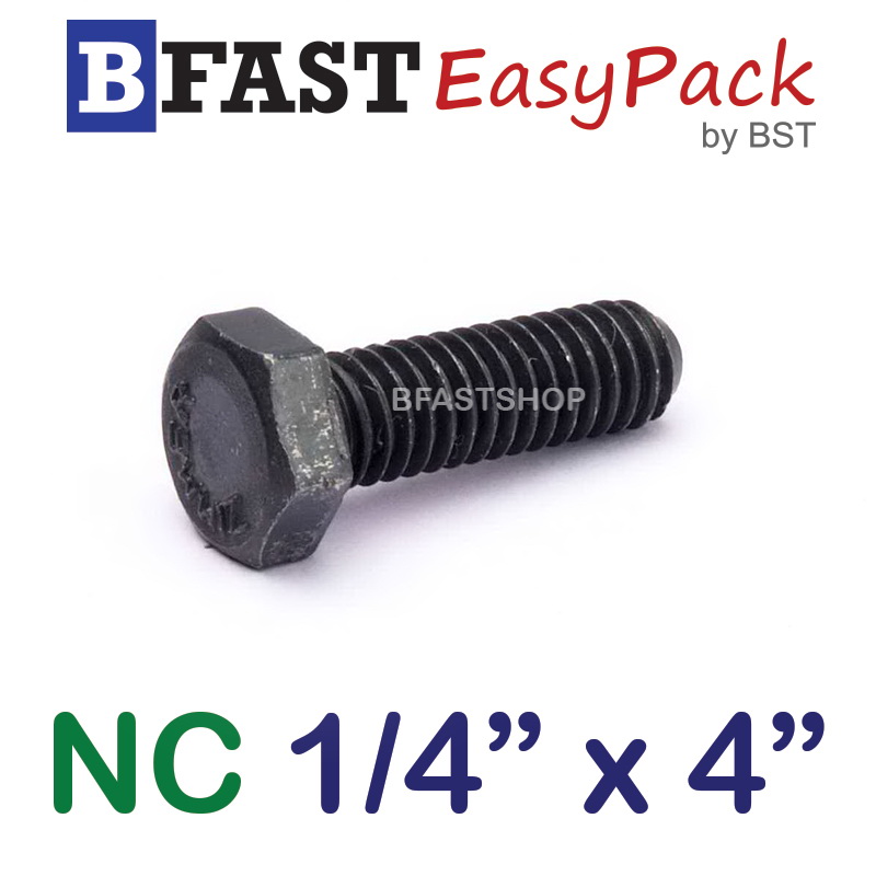 สกรู NC 1/4" x 4" (5 ตัว/ถุง) *เกลียวครึ่ง*