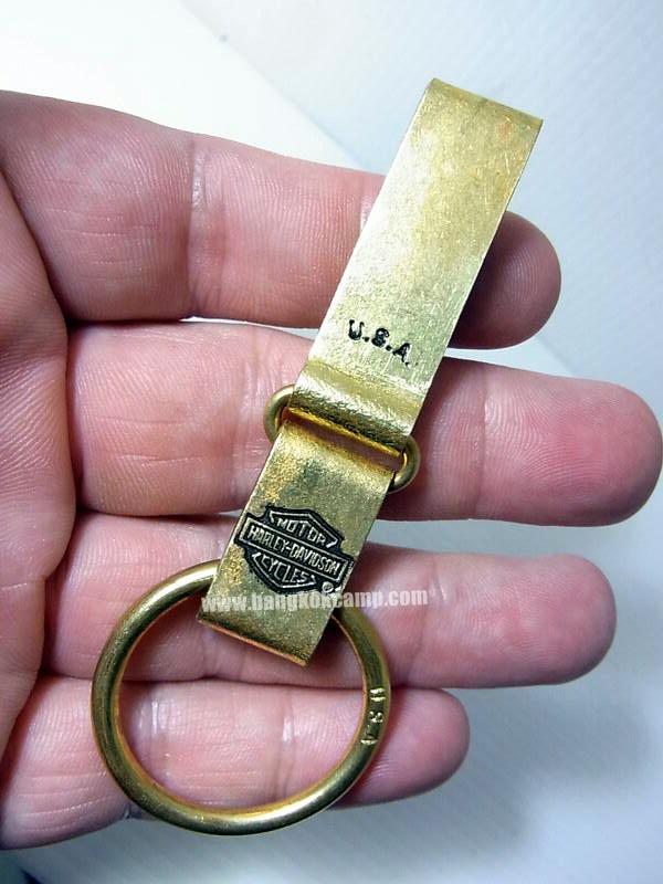 พวงกุญแจทองเหลือง Harley Davidson ตอกตราUSA ค้างสต๊อก ใหม่เก่าเก็บ