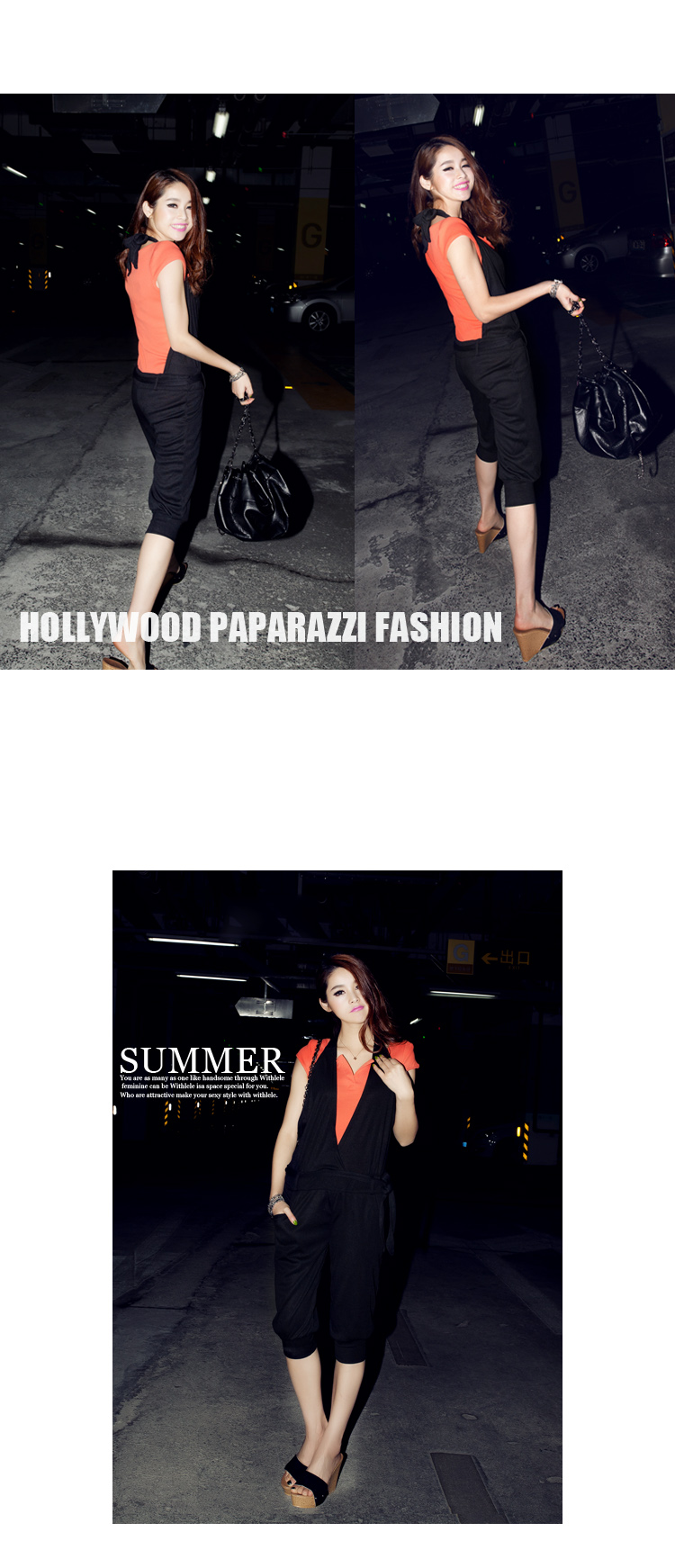 jumpsuit ชุดเอี๊ยมกางเกงขาสั้น สีดำ แฟชั่นใส่เที่ยว ใส่ทำงาน ผ้าคอตตอน เท่ห์ๆ