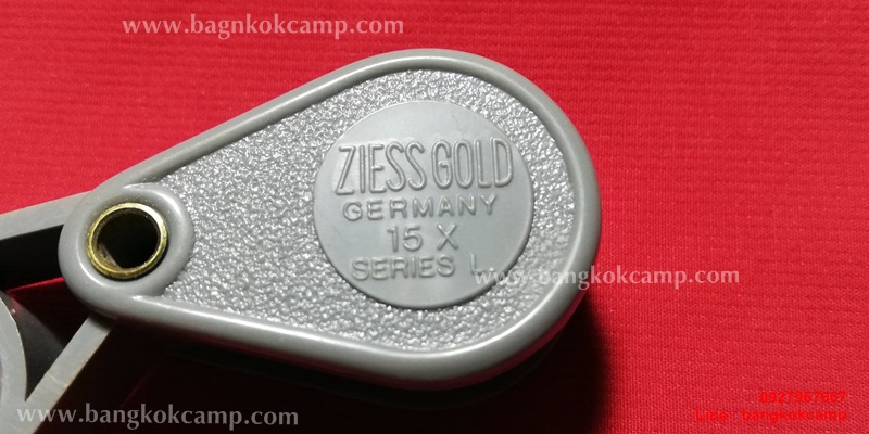 กล้องส่องพระ / จิวเวอรี่ ZIESS GOLD 15x Series L รุ่นเก่า แกนทองเหลือง ใหม่เก่าเก็บ (สีเทา-เทา)