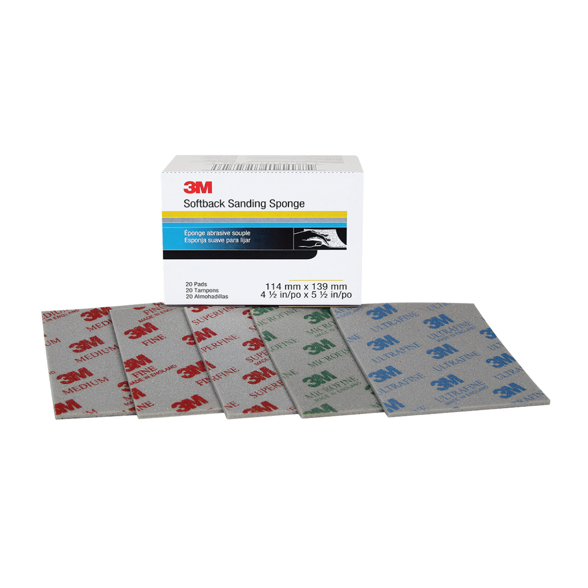 3M ฟองน้ำกระดาษทรายสำหรับงานขัดหรือลูบบนพื้นที่โค้งมุม รุ่น 2600/ 2601/ 2602/ 2606