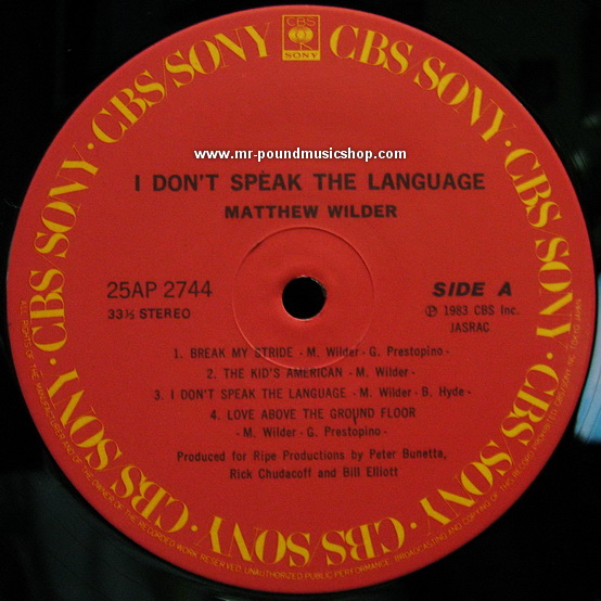 Matthew Wilder - I Don't Speak The Language