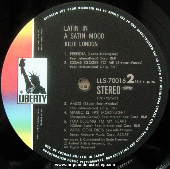 Julie London - Sings : Latin in A Satin Mood