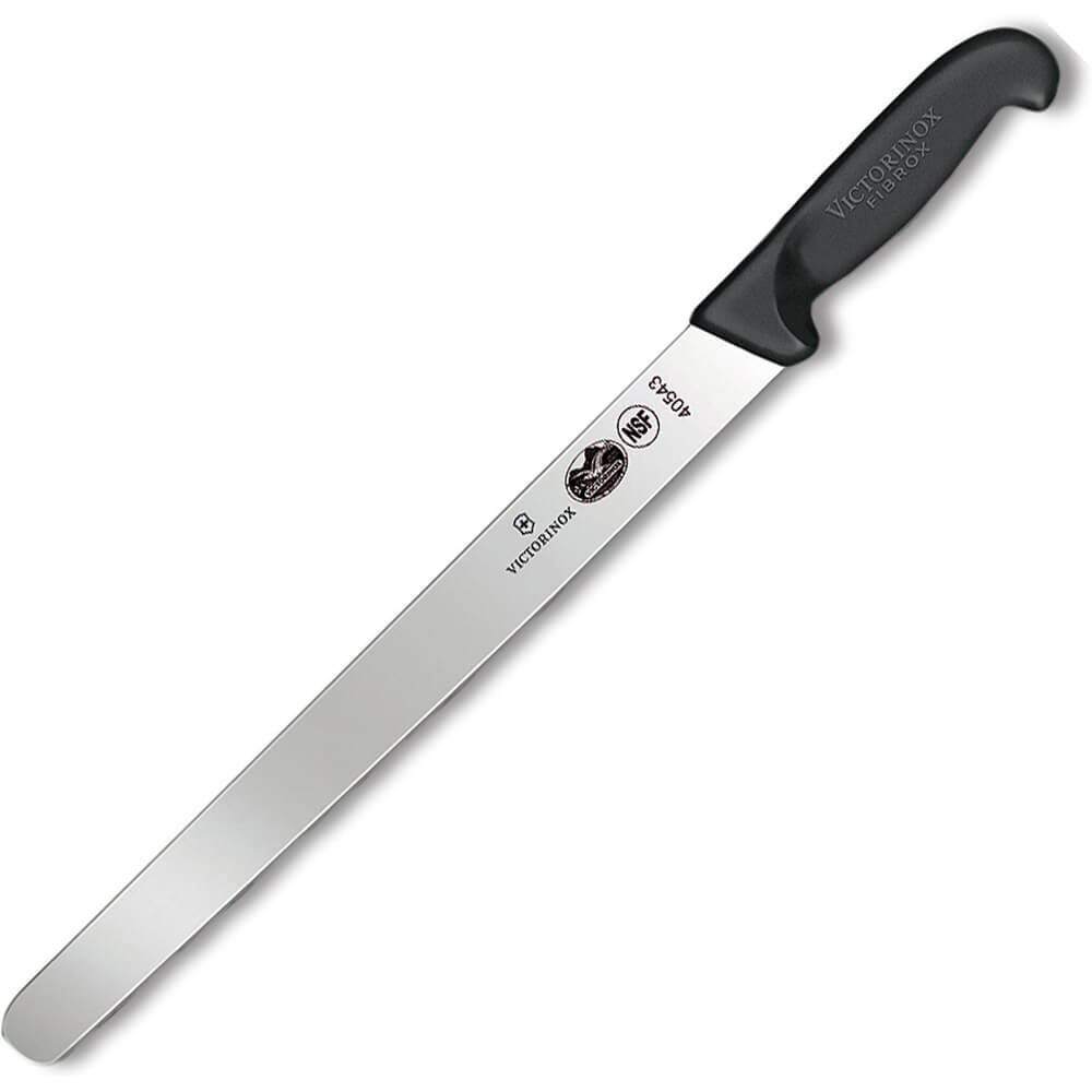 มีด Victorinox Plain Edge Round Tip Slicing Knife, Black, 5.4203.30