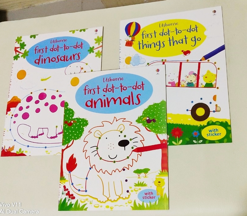 Bobestshop ชุดหนังสือกิจกรรมลากเส้นต่อจุด Usborne Dot-to-dot เซต 3 เล่ม