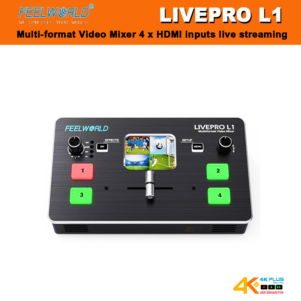 FEELWORLD LIVEPRO L1 Multi-format Video Mixer 4 x HDMI inputs live Streaming