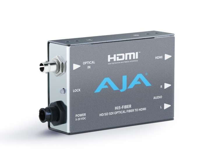 AJA Hi5-Fiber - HD/SD-SDI over Fiber To HDMI Video and Audio Converter